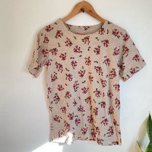 Jaclyn Smith Women Top Petit Floral Beige